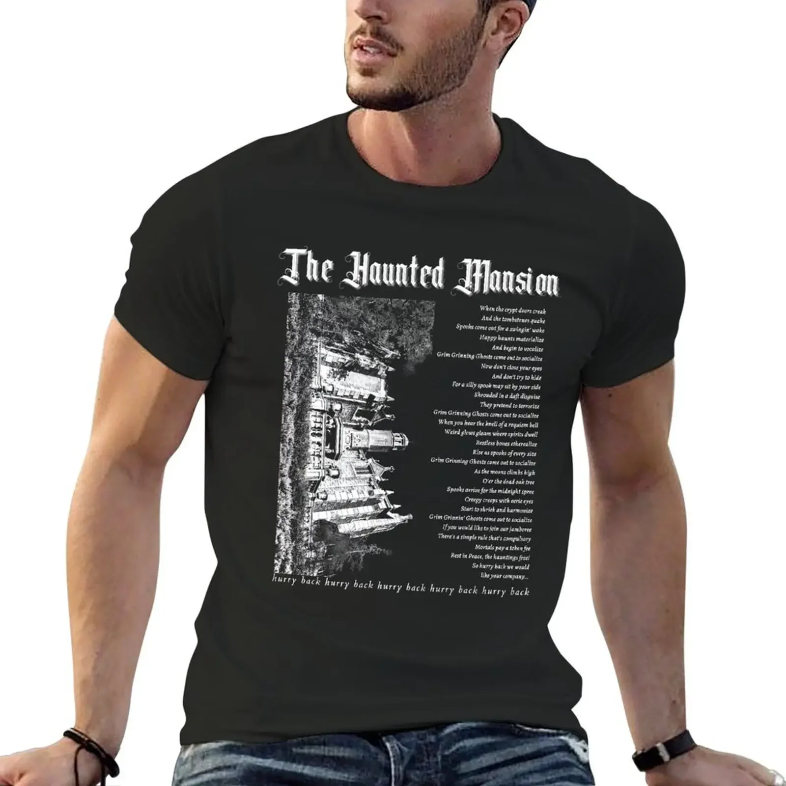 

The Haunted Mansion Retro T-Shirt oversized t shirt anime stuff cotton man t-shirts tee shirts for men