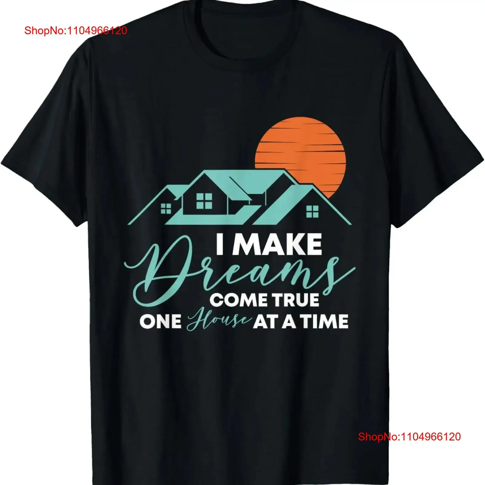 Camiseta de agente inmobiliario que hace realidad los sueños, de manga larga o corta, estilo vintage, ligeramente desgastada, estilo streetwear