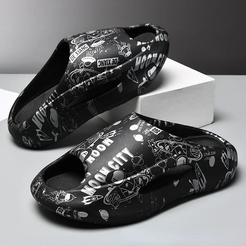 

Шлепанцы из ЭВА для мужчин и женщин, Нескользящие сандалии на толстой подошве, мягкая подошва, пляжные тапочки, летняя обувь