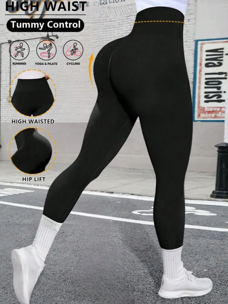 

Женские сексуальные компрессионные леггинсы, мягкие эластичные тайтсы с эффектом подтяжки ягодиц для занятий спортом, йогой, бега, больших размеров, длинные спортивные брюки для йоги.