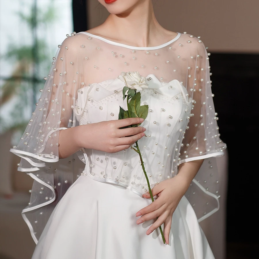 

Новое поступление, кружевные аппликации, жемчуг из бисера, свадебные накидки, свадебная куртка для невесты, болеро, сексуальная накидка, свадебная куртка, свадебные аксессуары