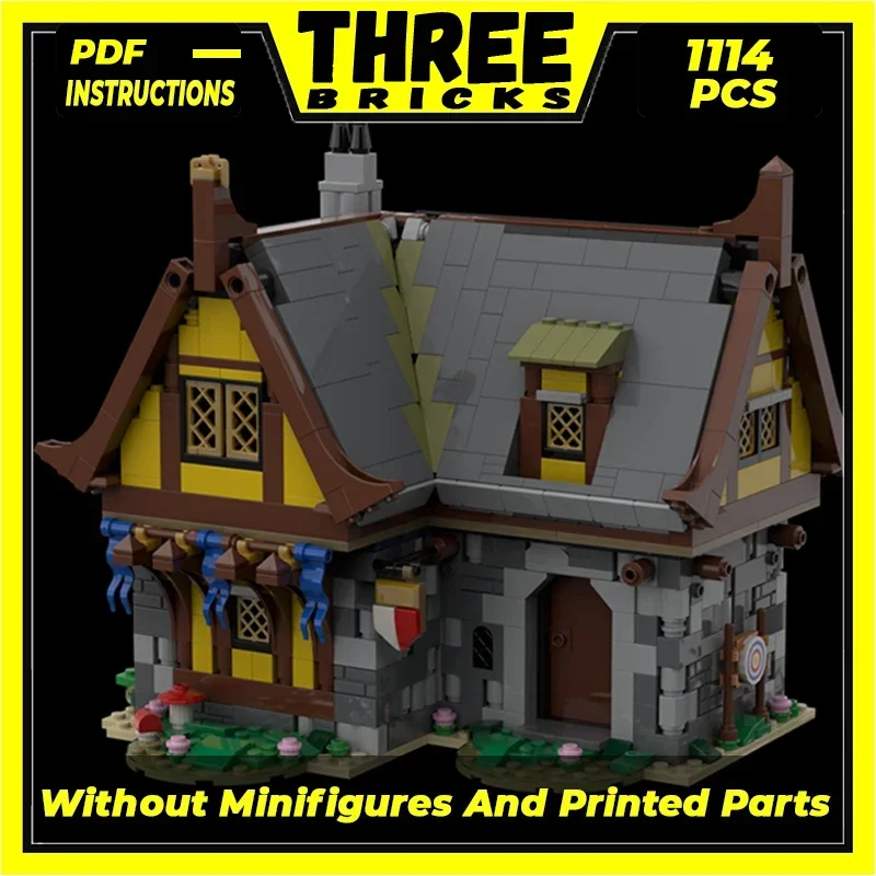 Moc Building Blocks Modular Street View Medieval Tavern Technical Bricks DIY Assembly Construction Toys For Childr Holiday Gifts