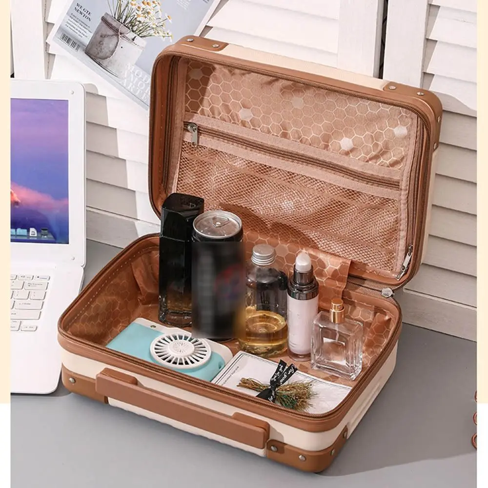 14 inch Mini Travel Suitcase Cosmetic Box Hand Luggage Organizer Makeup Case Small Password Box Boarding Case