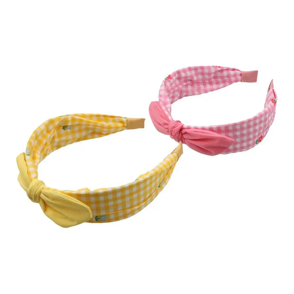 

Kids Baby Girls Headwear Flowers Hair Accessories Bow Headband Children Hair Hoop Plaid Hairband Bow Headdress