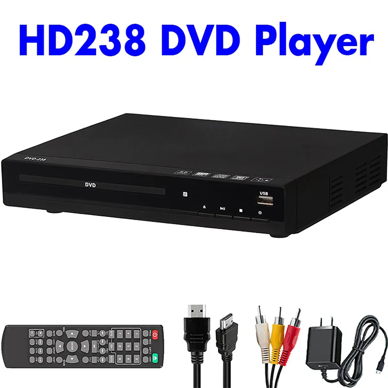 

1080P HD Home DVD Player Box for TV Home Theater, All Region Free DVD CD-Discs Players AV-Output with Remote Control Player Box