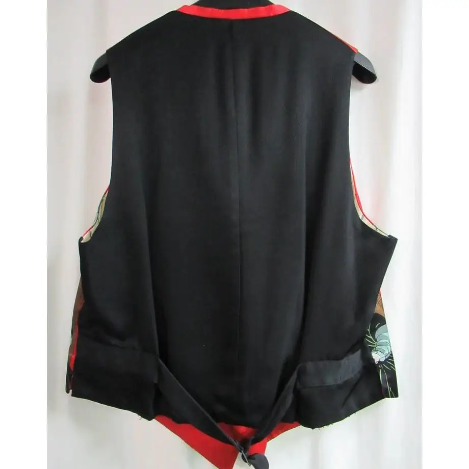 TOP-YAMAMOTO ® Deer's Cry Pavilion Silk Printed Men's and Women's Matching Sleeveless Warmth Vest with Knight Style