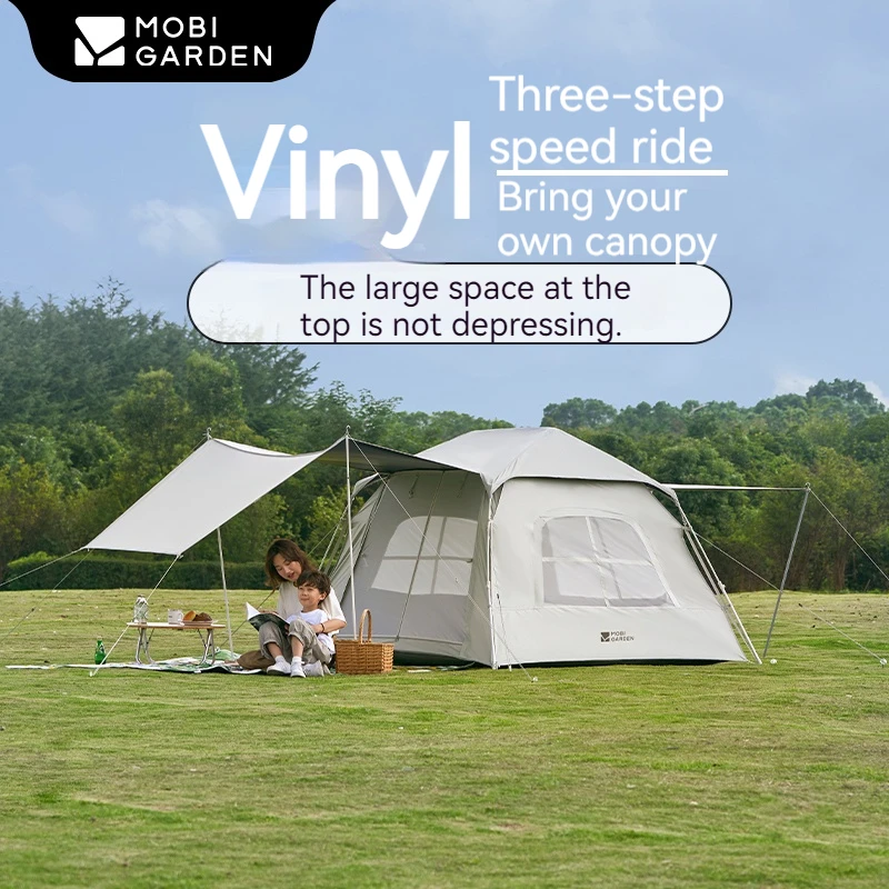 

MOBI GARDEN Camping Tent Zero Motion Home Edition 150 Vinyl with Canopy Automatic Quick Opening 5.04㎡ Large Space Waterproof New