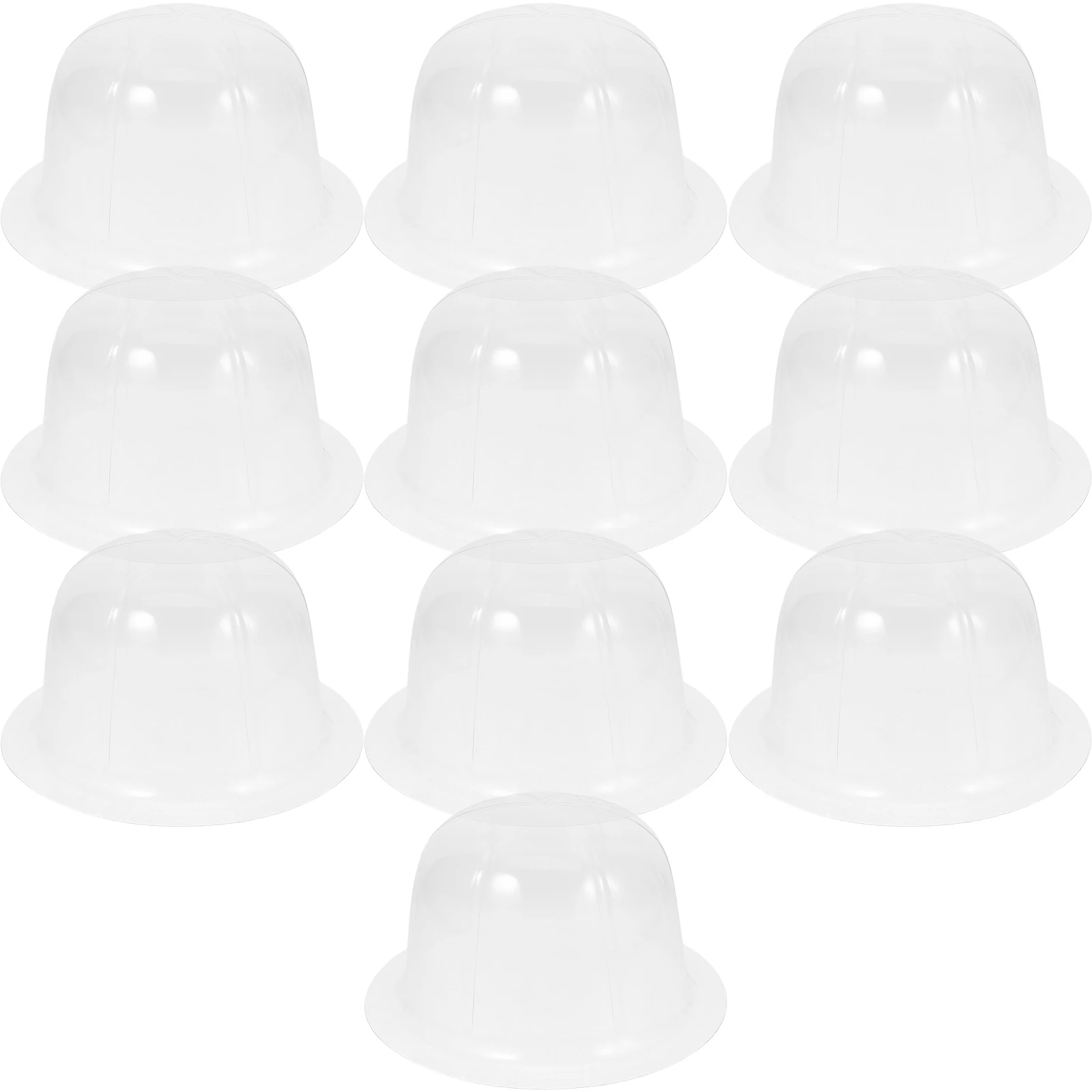 

10 Pcs Bowler Hat Dome Transparent Tray Travel Organizer Plastic Display Stand for