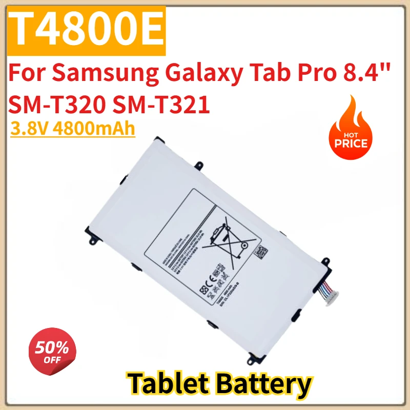 

High Quality Tablet Battery T4800E 3.8V 4800mAh For Samsung Galaxy Tab Pro 8.4" SM-T320 SM-T321 T4800U T4800C Brand New