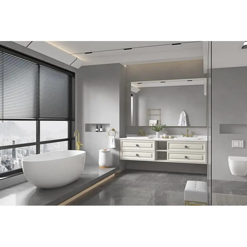 

Rectangle 84x48 Inch Bathroom Mirror with Aluminum Frame, Wall Mounted Vanity Reflector