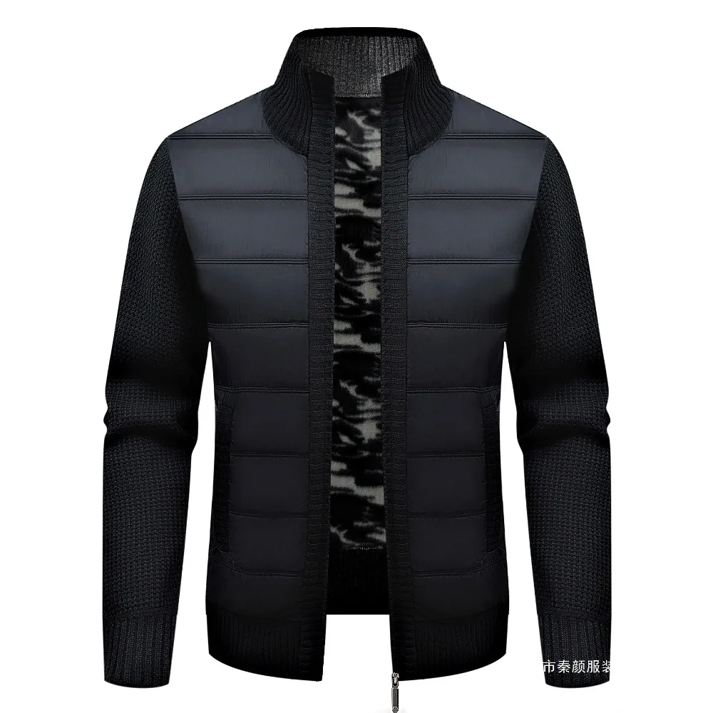 

Мужской воротник-стойка, утолщенный кардиган, мужской теплый вязаный свитер, осеннее и зимнее пальто