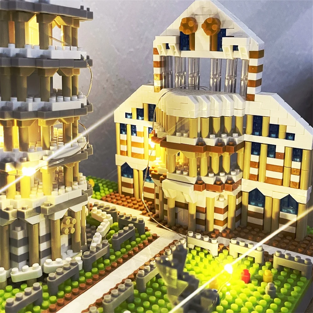 Krzywa wieża pizy zestaw klocków-edukacyjny Model Mini cegieł, idealny prezent dla miłośników architektury i miłośników historii