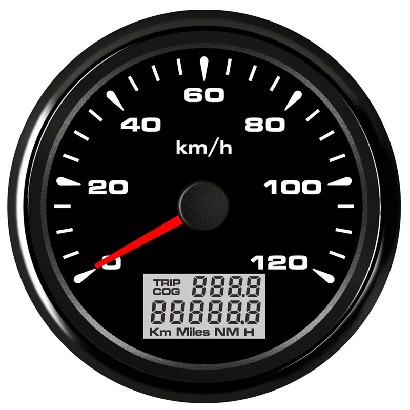 

New Style 0-120Km/H GPS Speedometers 85mm Marine Waterproof Speed Odometers with Trip Gauges Cog Function for Auto Boat Yacht Rv