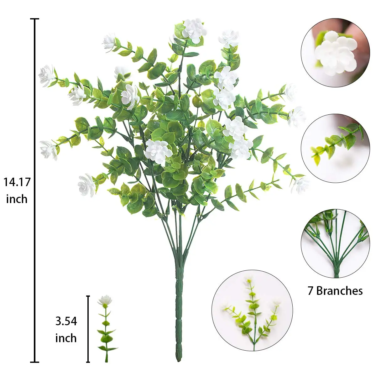 4pcs Artificial Flowers UV Resistant Greenery Plants for Garden Kitchen Decor Wedding Home Living Room Decoration Fake Flowers