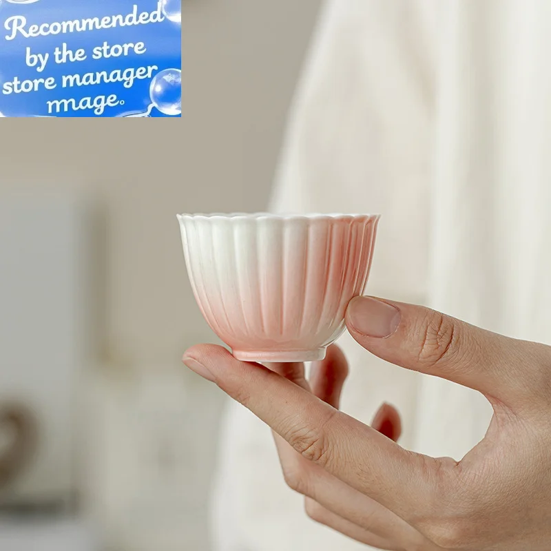 

2 шт./компл., керамическая чашка для чая с грейпфрутом и жасмином, чашка для чая с хризантемой, маленькая чашка с градиентом цвета, кунг-фу, чайная посуда для питья, 50 мл