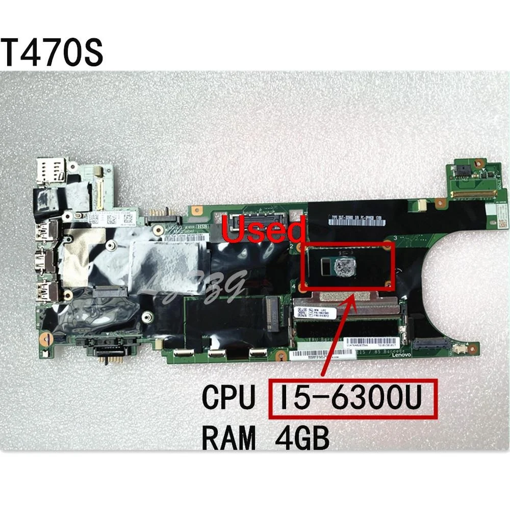 

Used for Lenovo ThinkPad T470s Laptop Motherboard Main Board CPU I5-6300 UMA 4G FRU 01ER312 01ER349