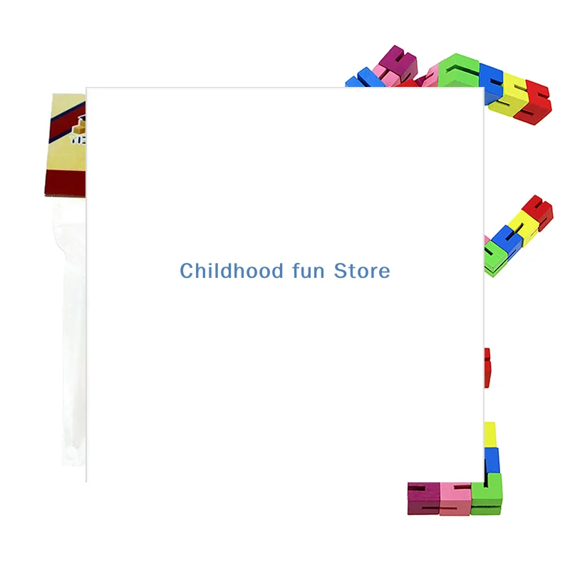 Klasyczna Kolorowa Kostka Drewniana do Składania, Kreatywna Zabawka Antystresowa dla Dzieci i Maluchów, Zabawka Edukacyjna