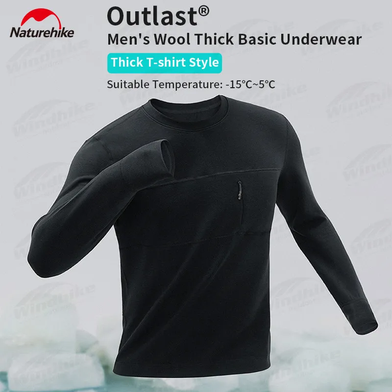 

Naturehike 320g Ultralight Thickening T-Shirt Winter Outdoor Keep Warm Woman/Man Underwear Sport Long Clothes Breathable -15℃~5℃