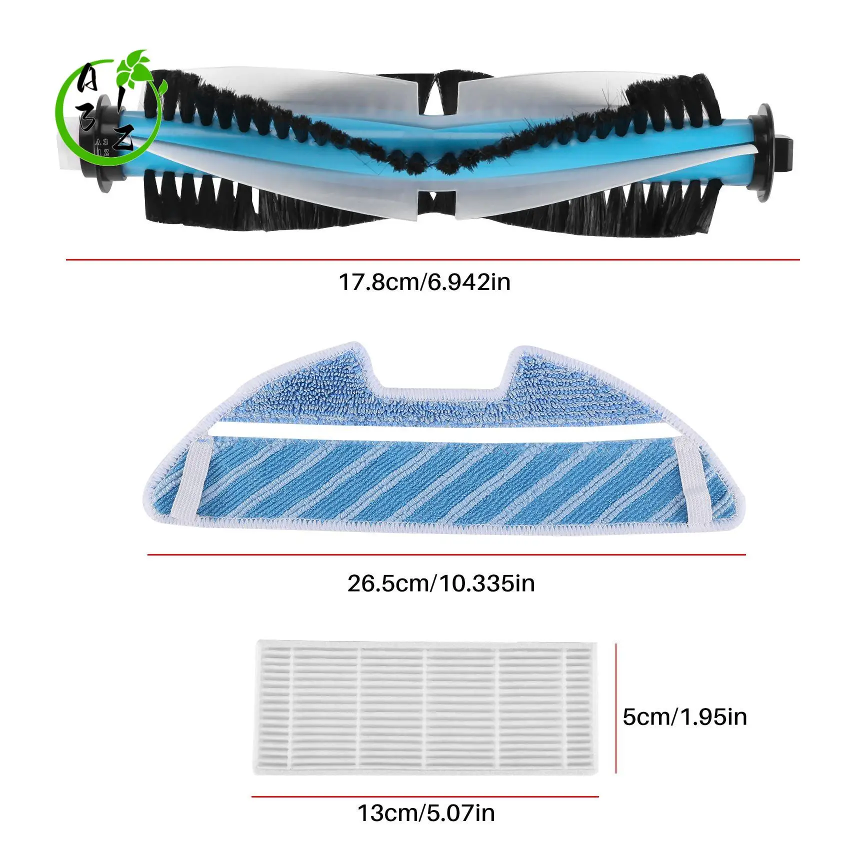

A31Z-Accessory For Cecotec Conga 1490 Robot Vacuum Cleaner Spares Pack Of 1 Main Brush, 4 Hepa Filters, 6 Side Brushes, 3 Mop