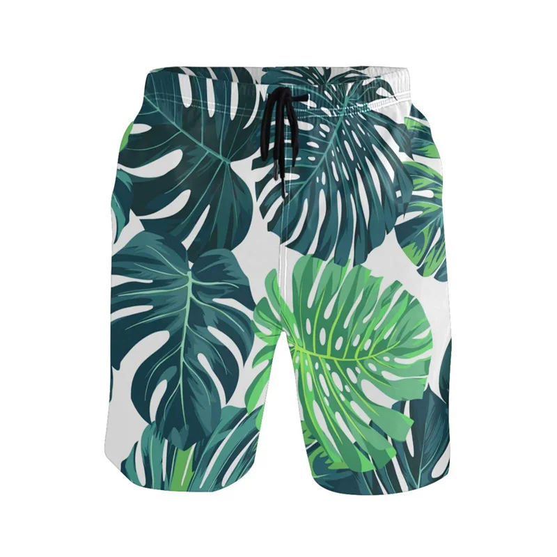 Heren 3D-print Hawaiiaanse Bloemenplanten Zwembroek Hete Verkoop Oversized Strand Shorts Snel Droog Surfboard Shorts Badpakken