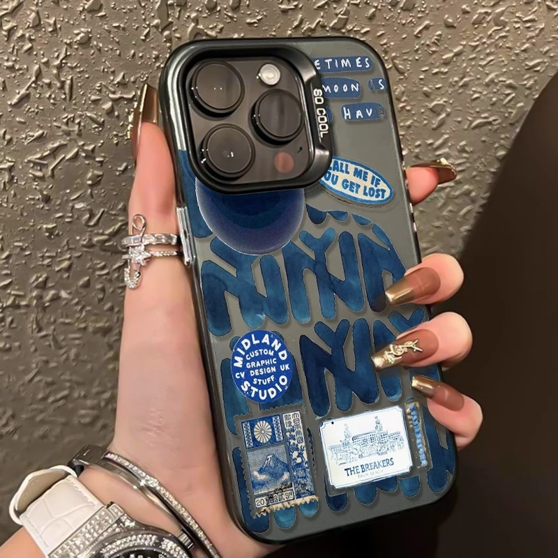 

Billiards Blue Painting Pattern Phone Case For iPhone 17 Pro Max 16 15 13 12 11 14 17 Air 16E 17E XS Max XR X XS 7 8 Plus Cover