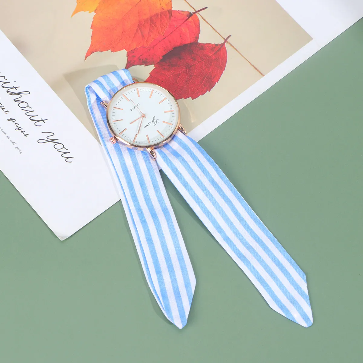 Bowknot Watch Wrist Watch Women Watch Wrist Decoration Quartz Watch Stripe Watch