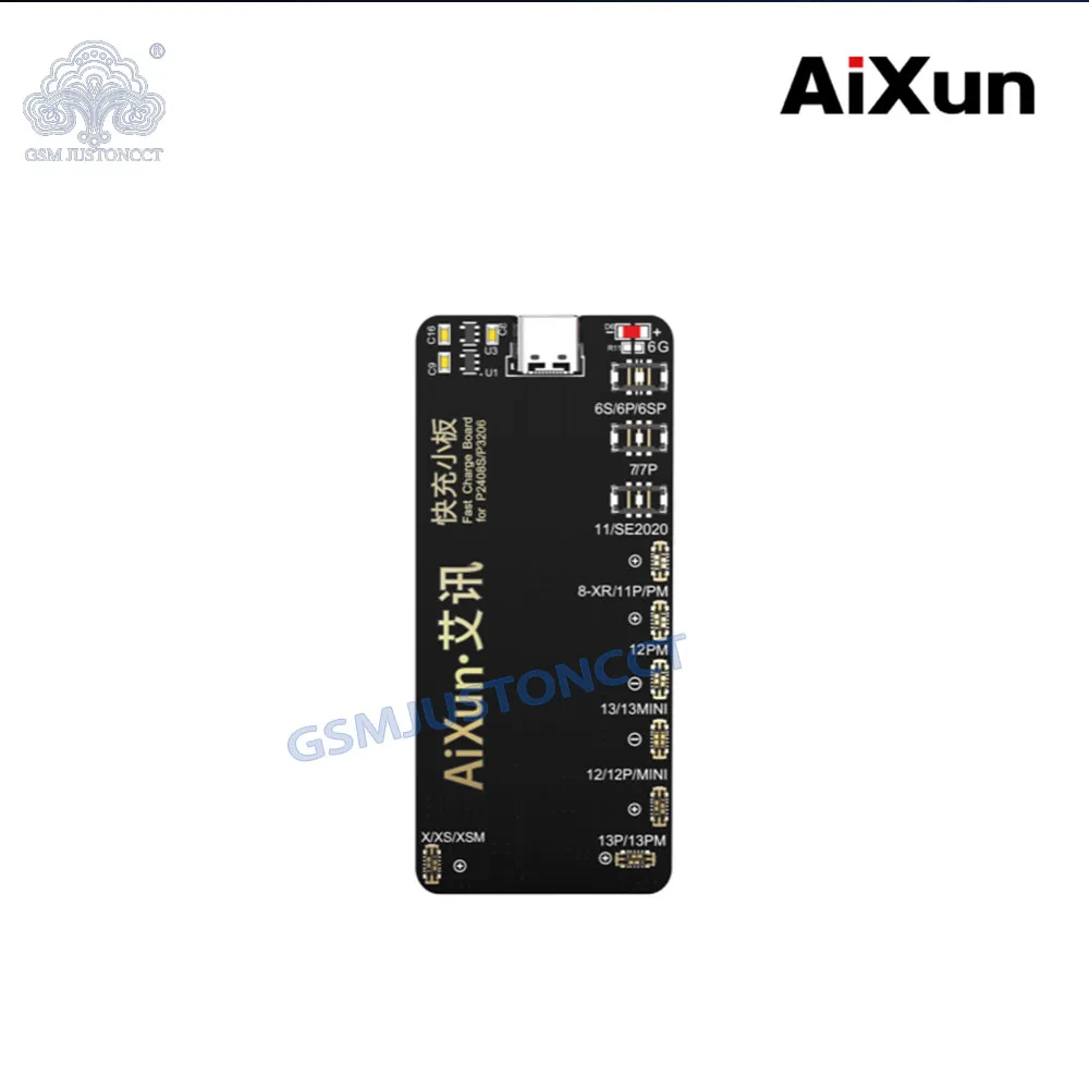 

Модуль быстрой зарядки батареи AiXun для iPhone 6, 8, X, XS, 11, 12, 13pro Max, P2408S, батарея, подключающаяся к умному источнику питания