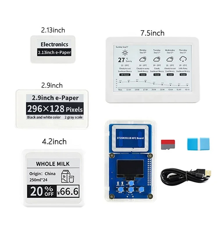 SUNY Digital Price Electronic Shelf Label Eink Display Wireless No Battery NFC Tag Demo Kit