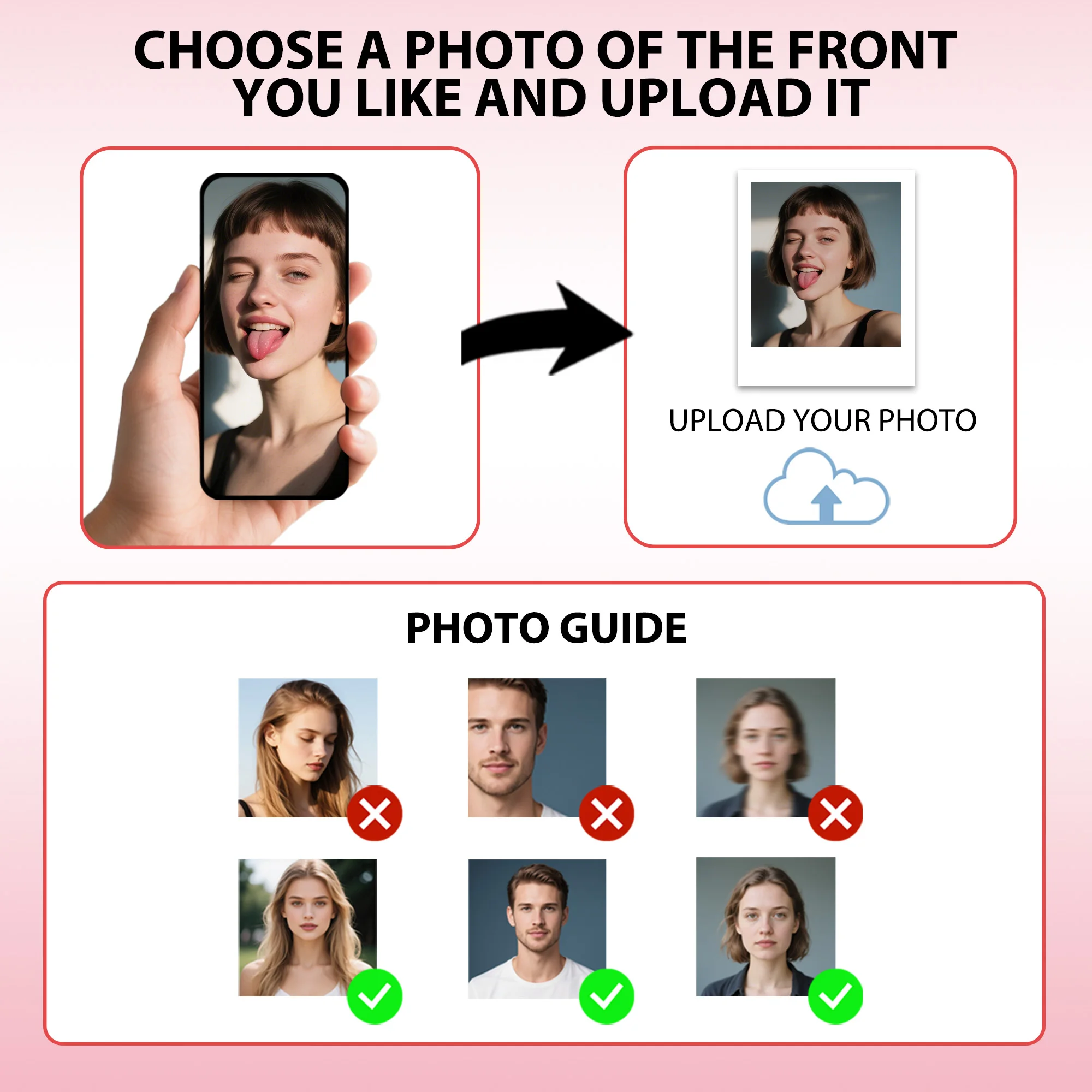 Personalized Men's Underwear Custom Funny Face Photo Boxer Briefs with Red Lips for Boyfriend Husband Anniversary Birthday Gifts