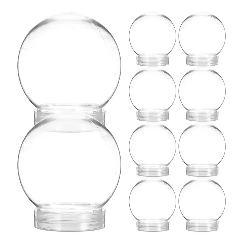 

10Pcs DIY Snow Globe Small Snowglobe Empty Water Globes Christmas Clear Plastic Snow Globe Unique Compact for DIY Crafts