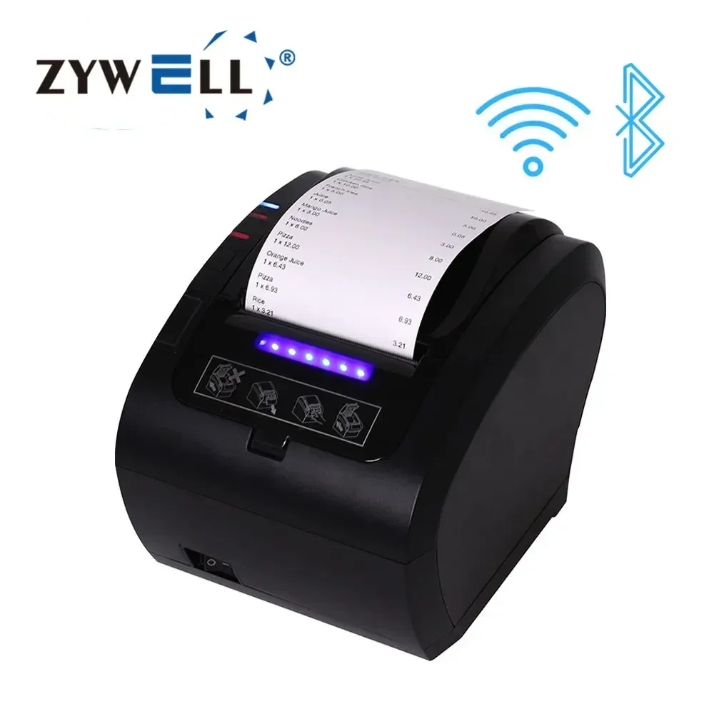 2026/ZYWELL pos systems for supermarket checker price pos machine 80mm bluetooth thermal receipt printer