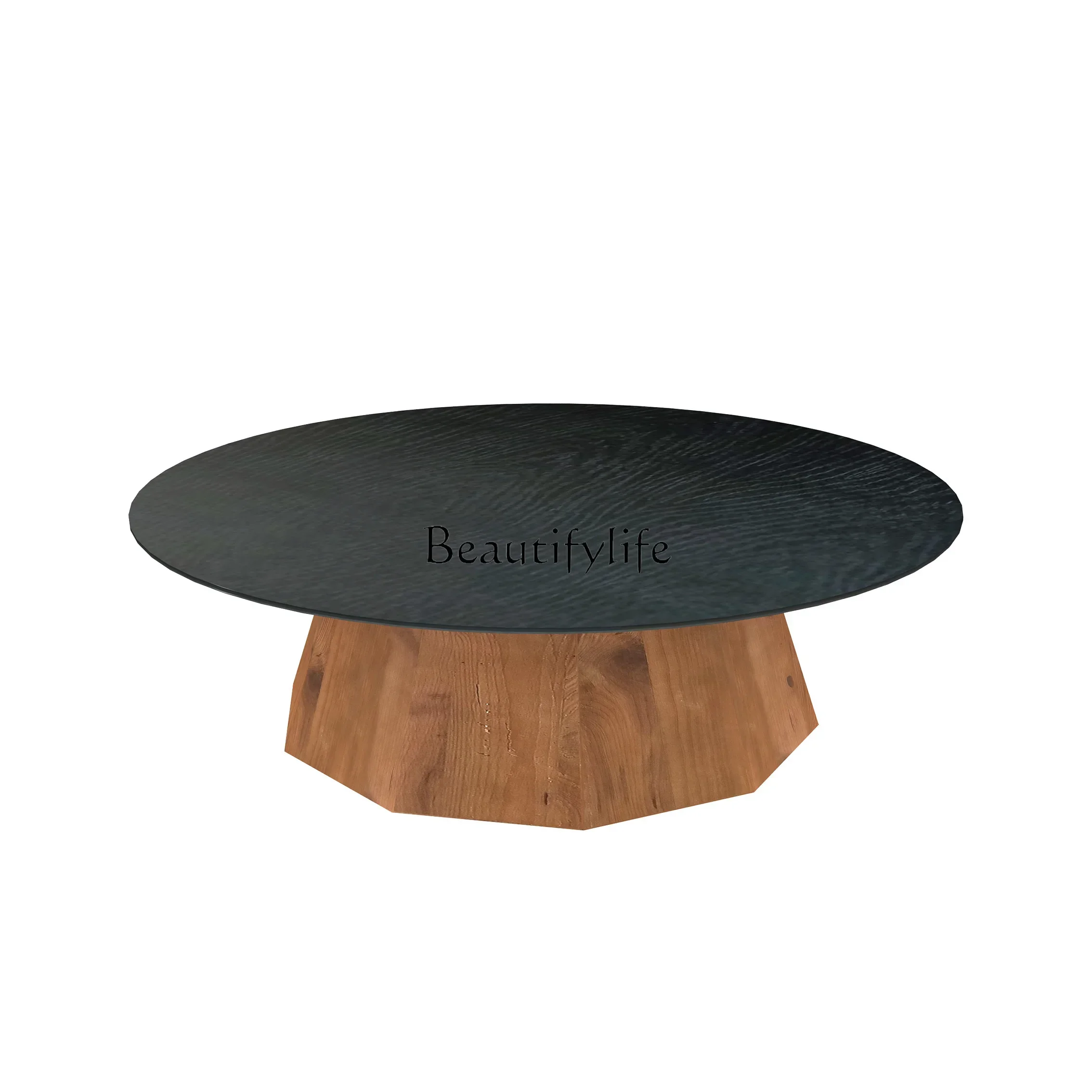 

D25Qiji Wind Black Coffee Table Modern Creative and Slightly Luxury Sofa Side Table Solid Wood