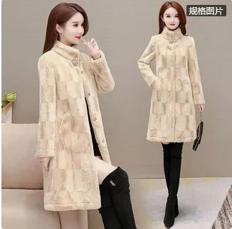 

Зима 2024, новая мода, женские элегантные повседневные модные свободные пальто с длинным рукавом и воротником-стойкой из искусственного меха, женская одежда, пальто, топы