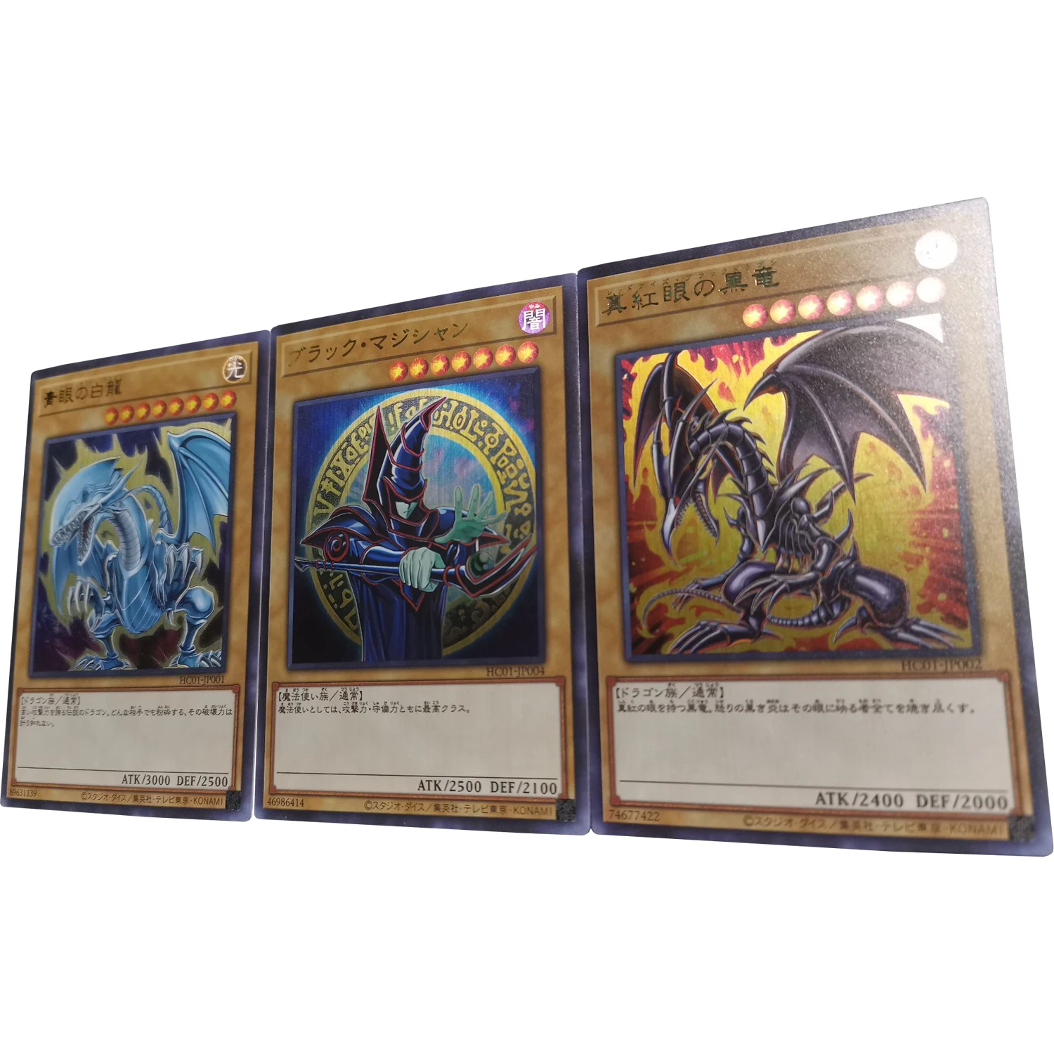 Diy 3Pcs/set Yu-Gi-Oh Black Magician Blue-Eyes White Dragon Red-Eyes Black Dragon Flash Card Game Anime Collection Card Gift Toy