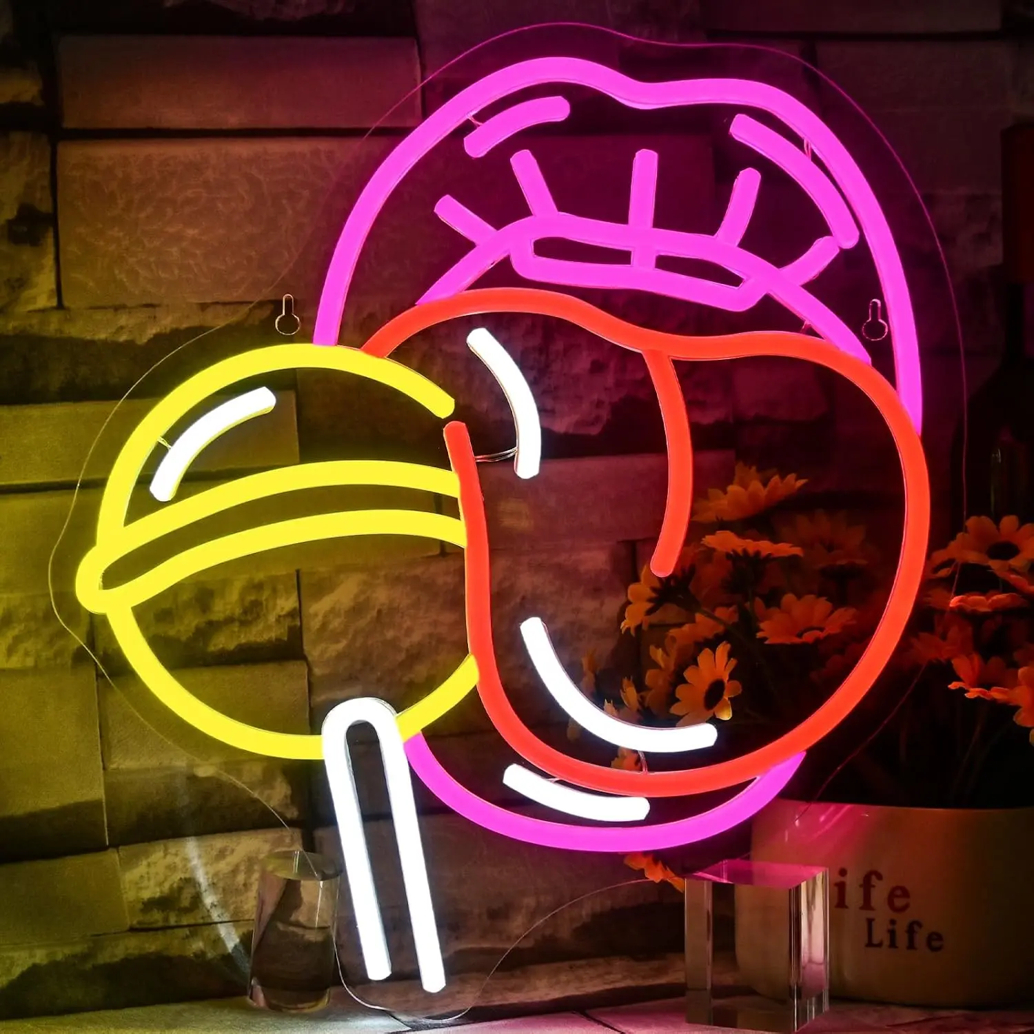 

Tongue Candy Neon Sign USB Dimmable LED Neon Light Sign for Drink Bar Man Cave Candy Shop Lollipop Store Party Decorations