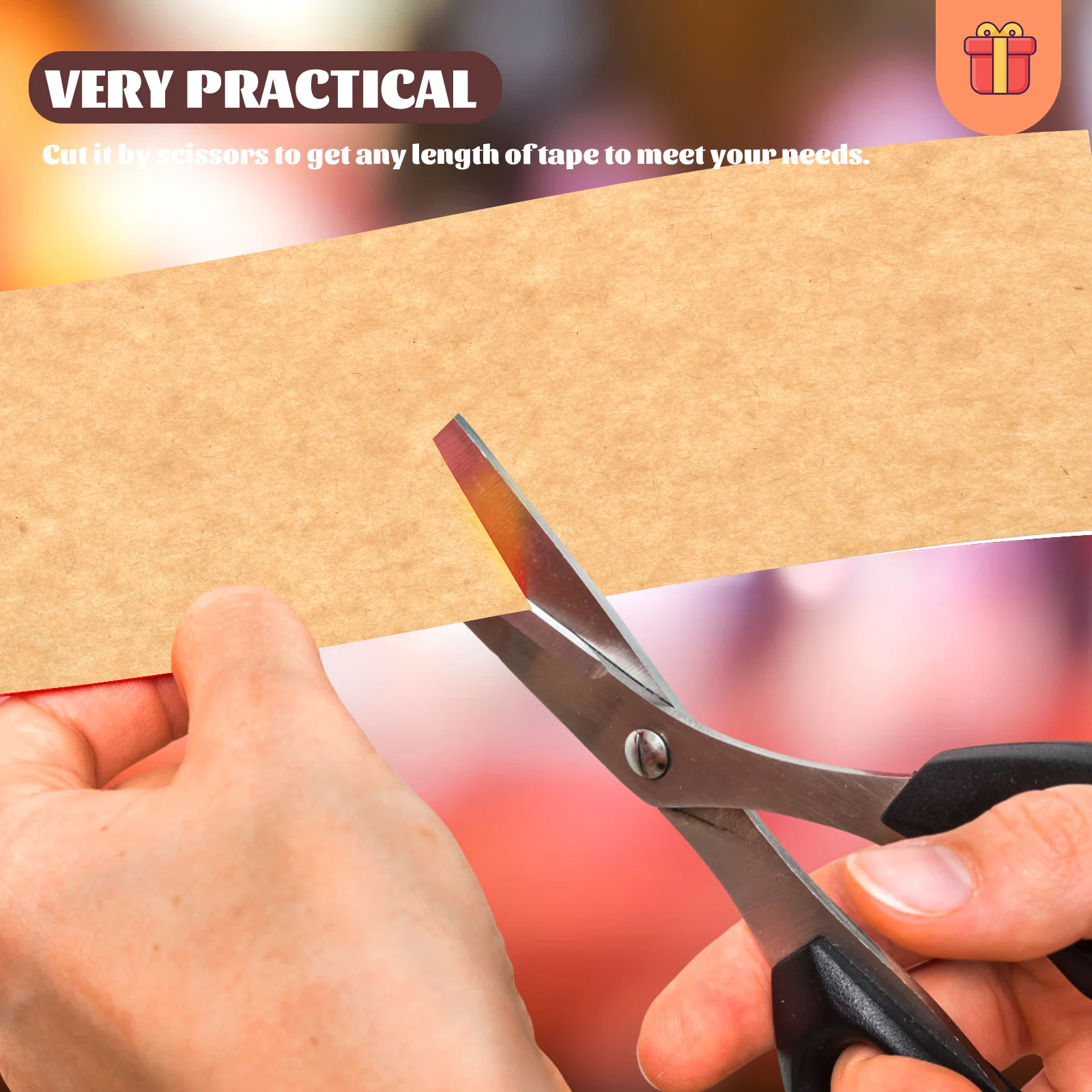 

2 Pcs Kraft Paper Tape Box Celo Thick Brown Mailing with Adhesive Gummed Packing Writable Matte