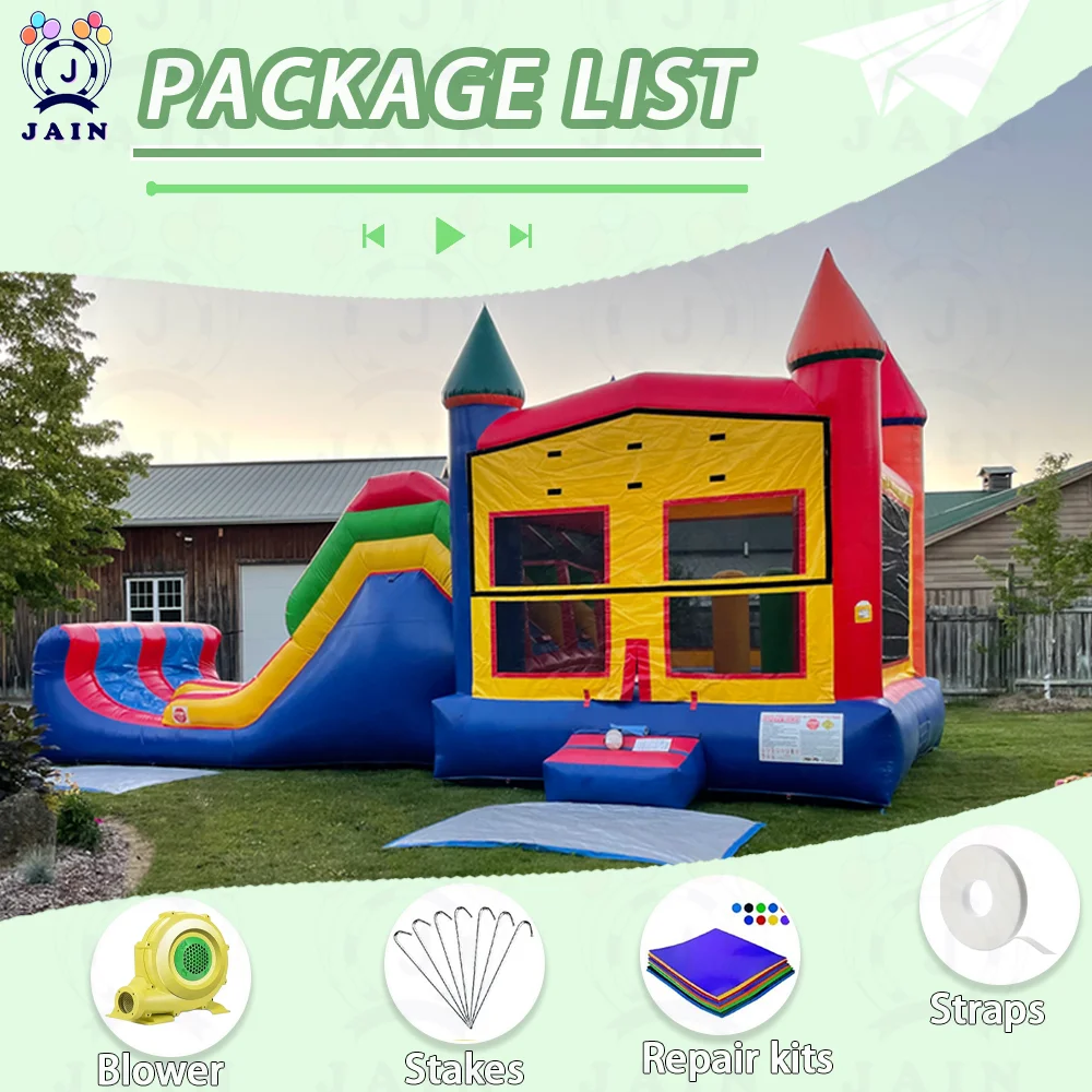 Jumper Jumping Slide with Blower for Kids, Wet Dry Combo, Big Inflatable Water Slide, High Quality Bounce House with Blower