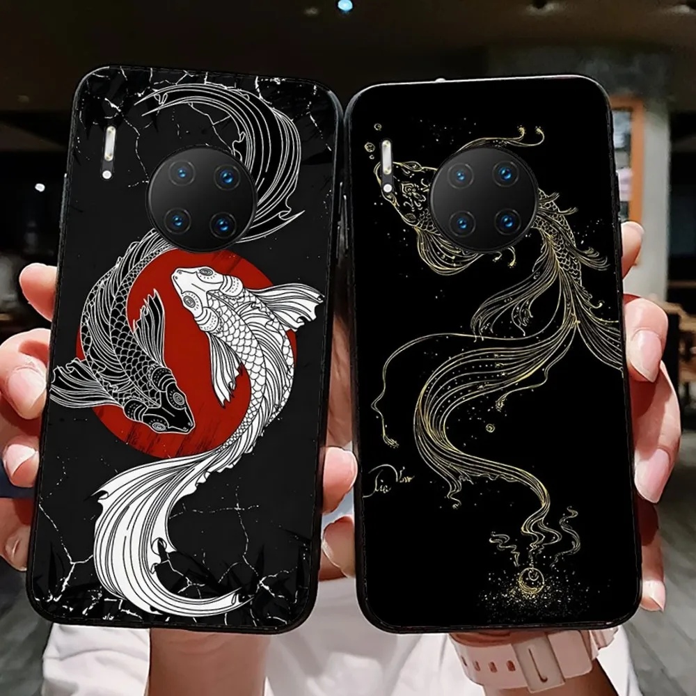 New Luxury Brocaded C-Carp Phone Case For Huawei Mate 10 20 30 40 50 lite pro Nova 3 3i 5 6 SE 7 pro 7SE image 2