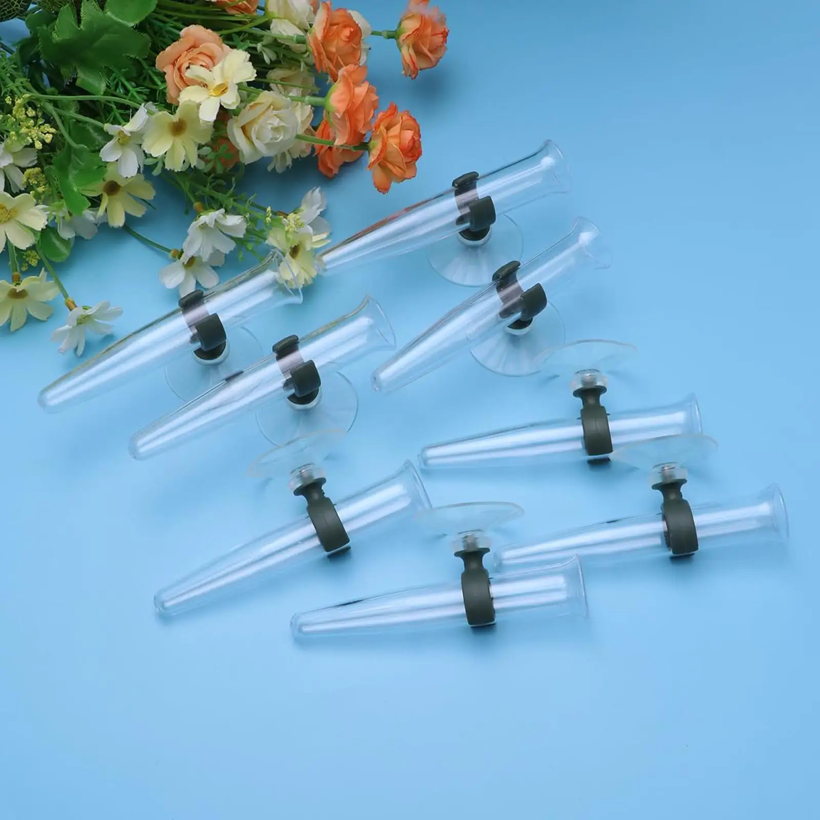 8x Flower Water Tubes with Suction Cup,Flower Vials Home Wedding Party Flower Arrangements for Fresh Flowers Making Bouquets