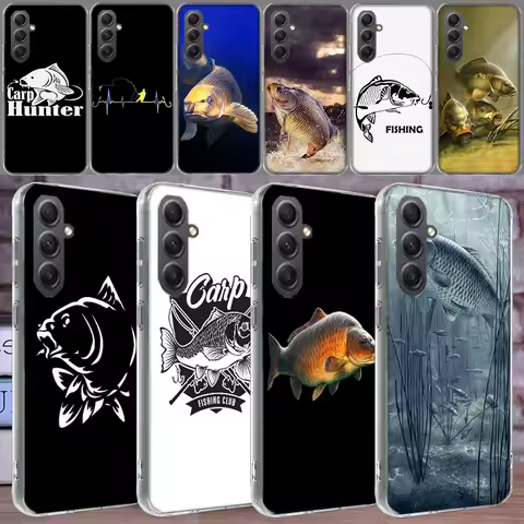 Carp Fishing Case For Phone Samsung Galaxy A12 A22 A32 A52 A52S A13 A23 A33 A53 A14 A24 A34 A54 5G A73 A42 A9 A8 A7 A6 Plus Cove