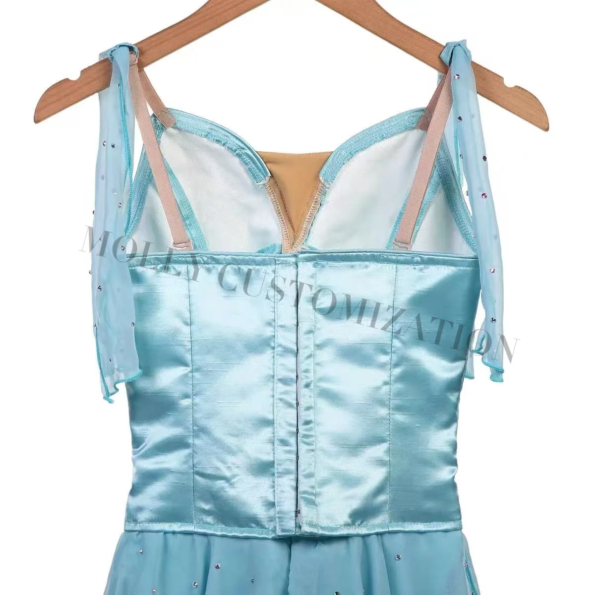 2026 Neuer Maßgefertigter Seeblauer Cupid Magic Variations Ballett-Auftritts-Chiffonrock für Erwachsene und Kinder – Detail 6