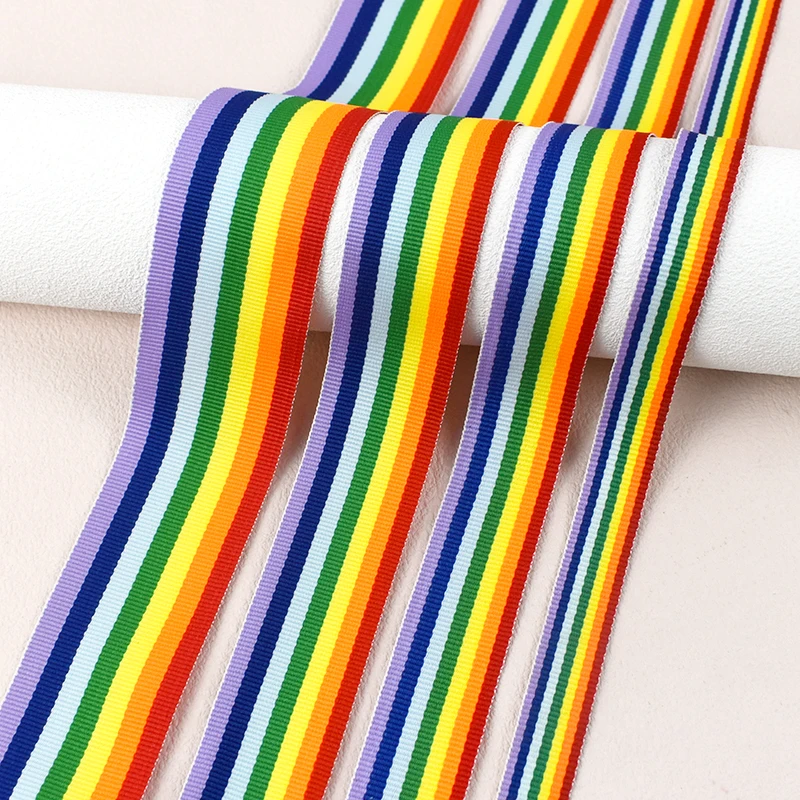 

20Yards 10-38mm Nylon Webbing Strap Rainbow Polyester Tape Colorful Decor Ribbon Backpack Shoulder Straps DIY Sewing Accessories