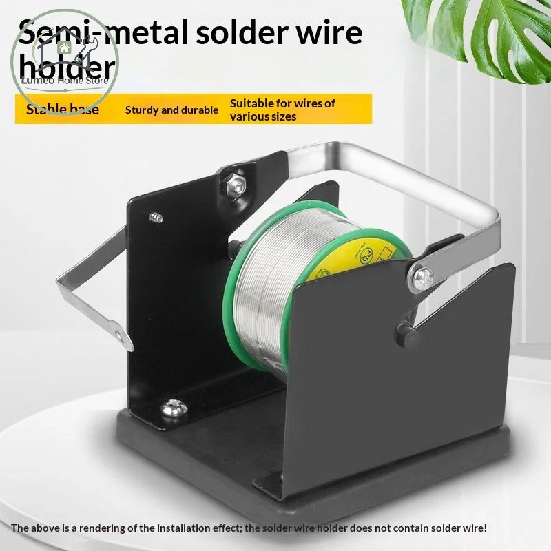 Solder Wire Spool Dispenser Holder Adjustable Metal Stand with Screws for Workbench Soldering Repair Projects