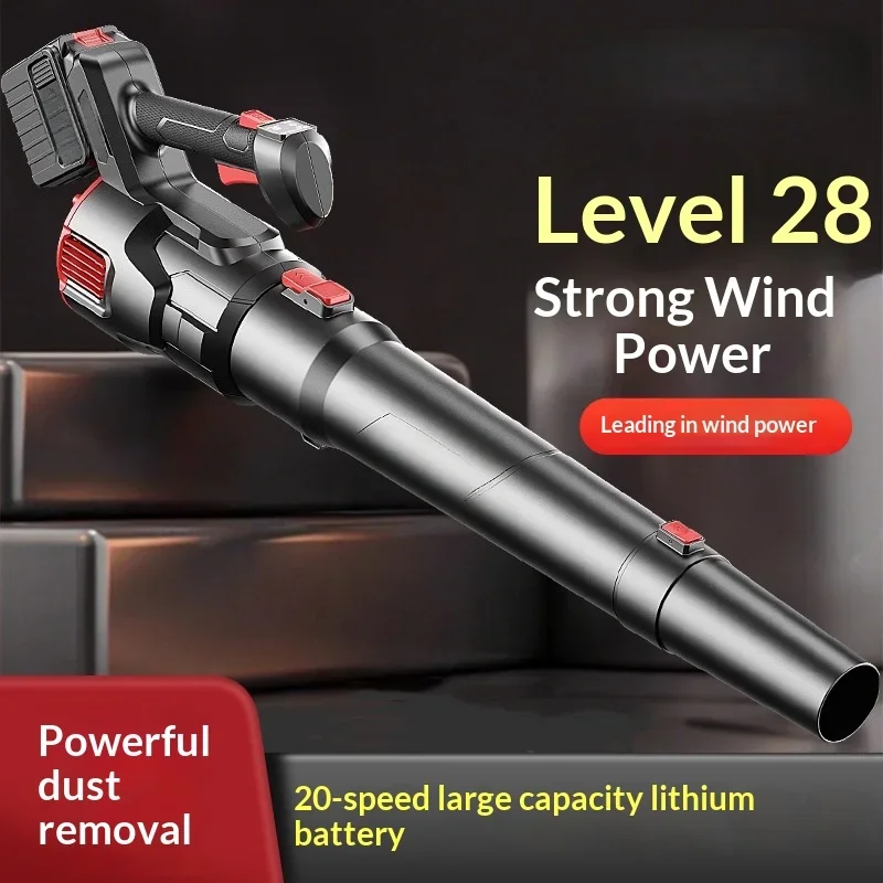 Cordless Lithium Battery Leaf Blower, High Power Industrial Tool for Garden Leaf, Dust and Snow Re moval