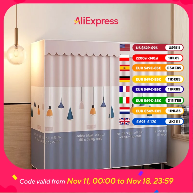 

Luxury Modern Fabric Wardrobes Hanging Clothes Low Price Display Closet Bedroom Space Saving Roupeiros De Quarto Furniture