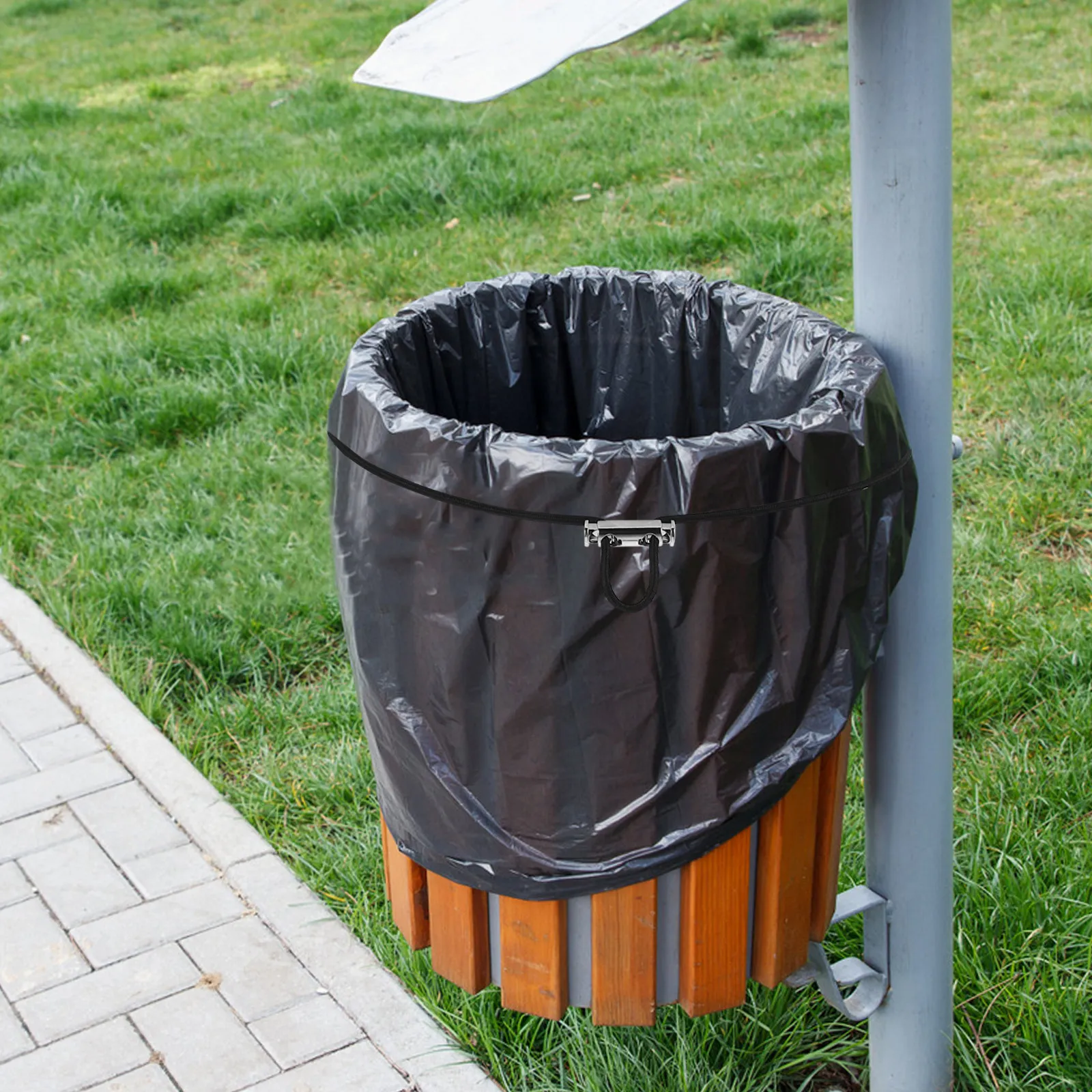 3Pcs Fixed Rope Elastic Bands Adjustable Trash Can Bag Holder Strong Rubber Band Garbage Bag Fasteners Outdoor Use