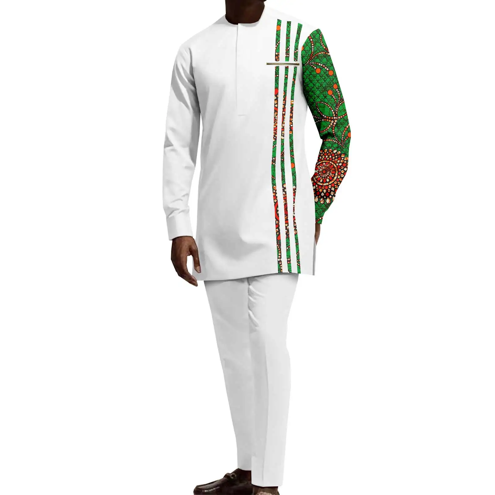 Matching Couple Outfits Men Shirts and Pants Sets Dashiki African Dresses for Women Top and Split Skirts for Wedding Y23C006