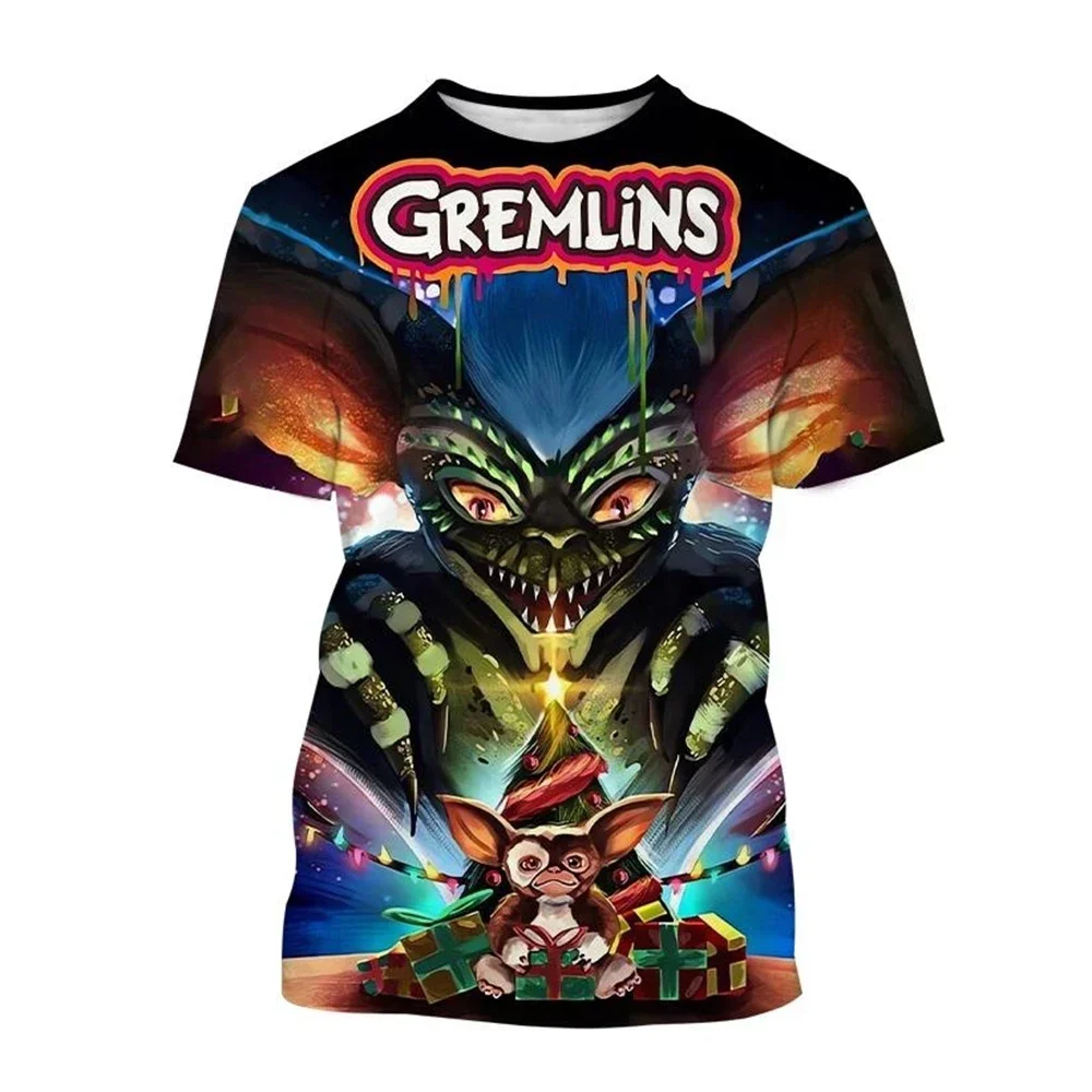 

Fashion Hit Christmas Horror Movie Gremlins 3D Printed Plus Size Men's T-shirt Puppet Monster Sports Breathable Quick Dry