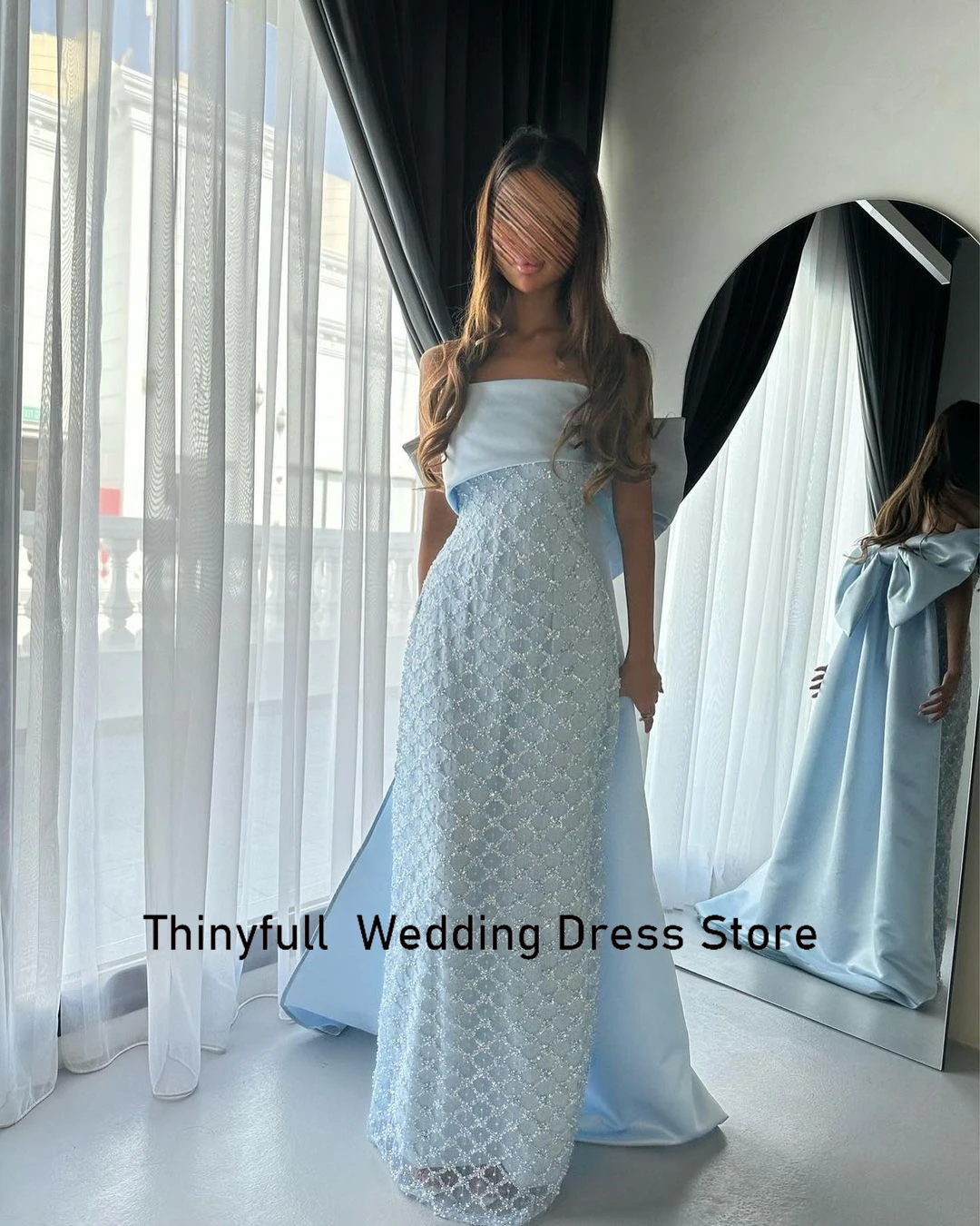 Thinyfull Customized Saudi Arabic Mermaid Evening Party Dresses Strapless 2023 Prom Dress Formal Occasion Gown Vestidos De Noche