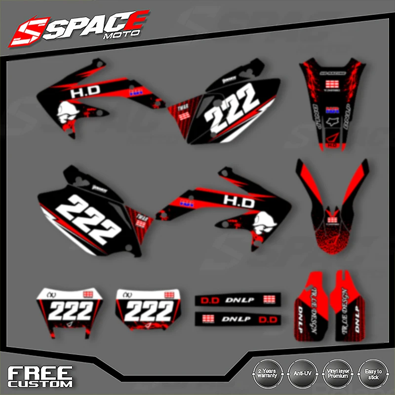 

SPACE Custom Motorcycle Graphics Background Decal for HONDA CRF450X 2005 2006 2007 CRF 450X 2008-2018 Decals Stickers Kits 05